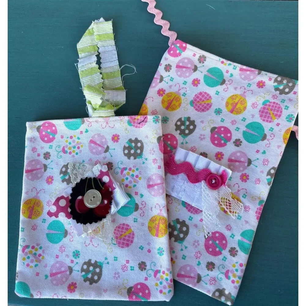 Handmade Lady Bug Gift Bag Set: Gift Wrapping Supplies